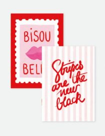Duo Bisous Bella Stripes - Carnet de Poche A6 DUO