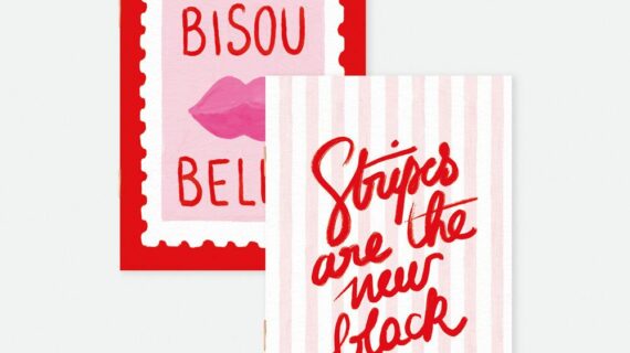 Duo Bisous Bella Stripes - Carnet de Poche A6 DUO