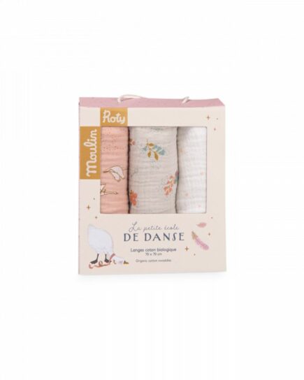 Set de 3 langes imprimés La petite école de danse