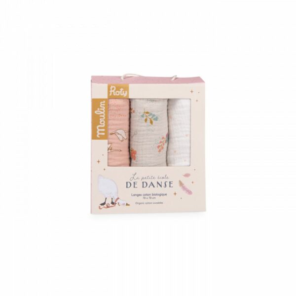Set de 3 langes imprimés La petite école de danse