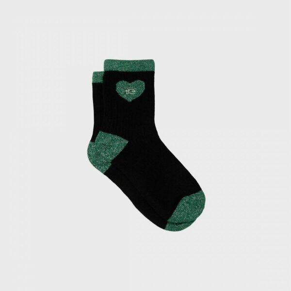 Chaussettes Coeur - Noir en coton peigné