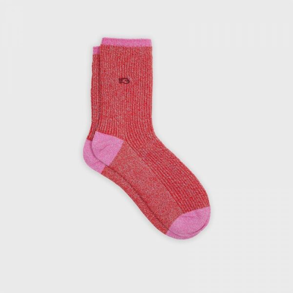 Chaussettes Vintage - Rouge en coton peigné