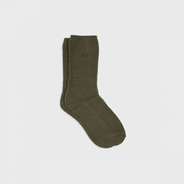 Chaussettes Kaki en laine avec Angora
