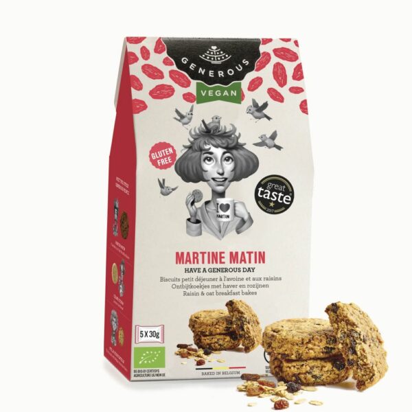 Martine Matin 150g - Cookies à l'avoine et aux raisins