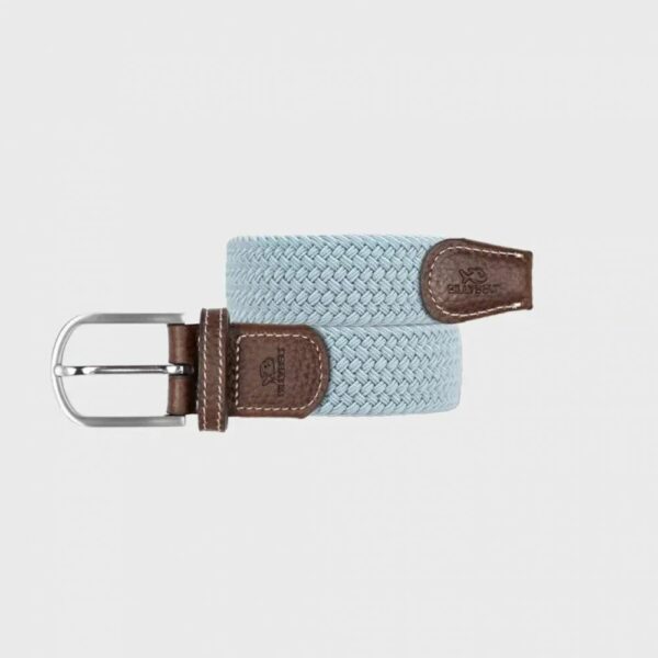 Ceinture Bleu nuage tressée élastique