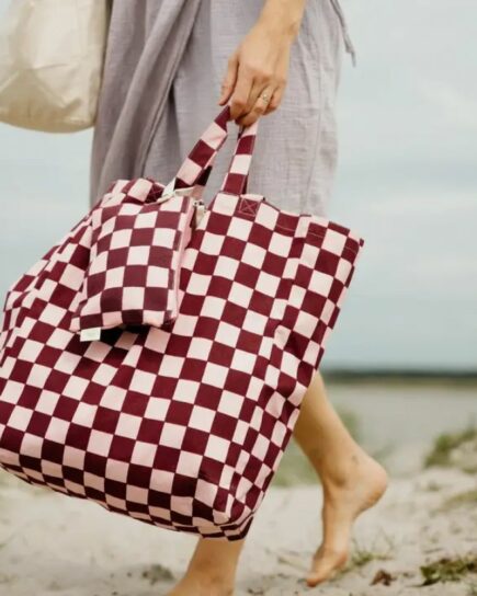 Totbag - Carreaux Violet / Rose