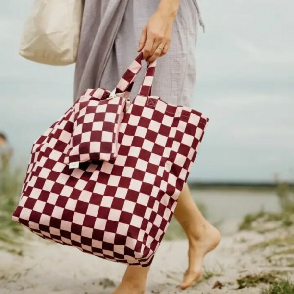 Totbag - Carreaux Violet / Rose