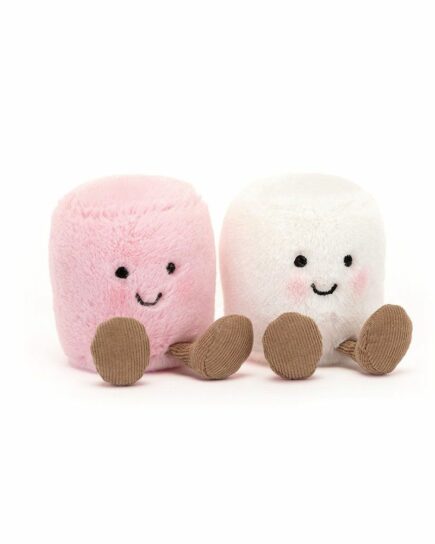 Peluche Guimauve Rose et Blanc