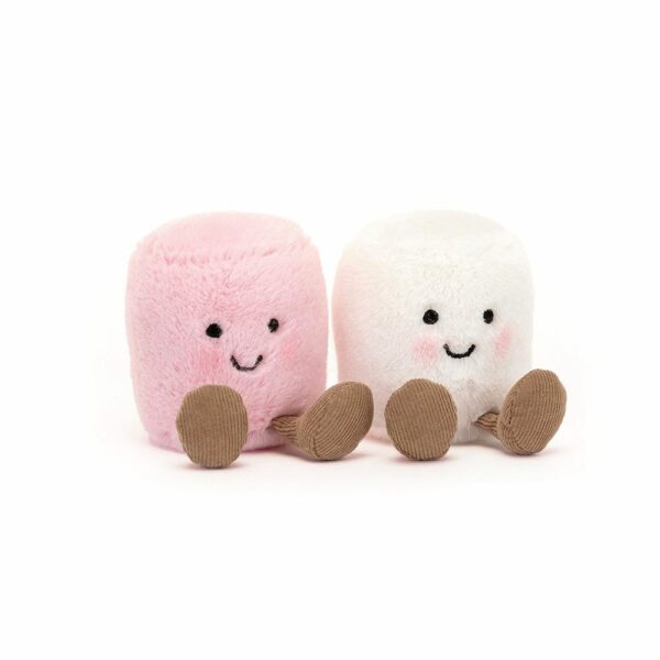 Peluche Guimauve Rose et Blanc