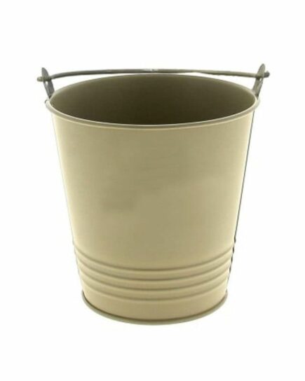 Cache-pot en zinc avec anse - Yvana - Taupe