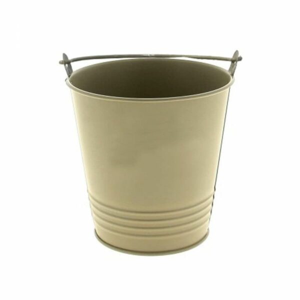 Cache-pot en zinc avec anse - Yvana - Taupe