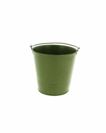 Cache-pot en zinc avec anse - Yvana - Olive