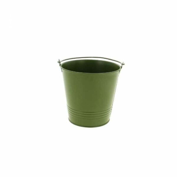 Cache-pot en zinc avec anse - Yvana - Olive