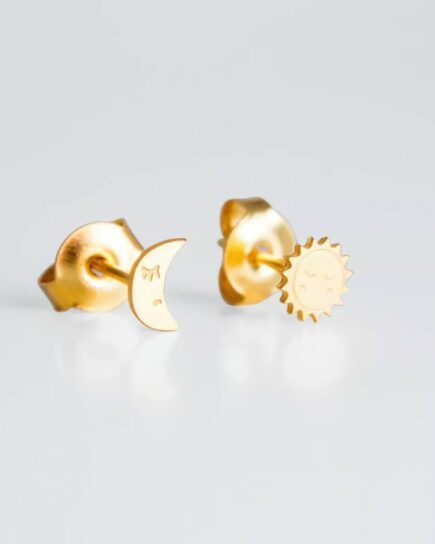 Boucles d'oreille Lune et Soleil
