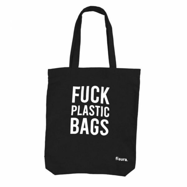 Tot-bag « Fuck plastic bags »