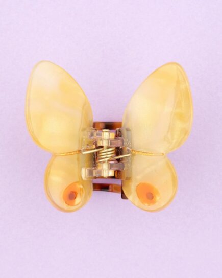 Mini pince à cheveux Papillon Jaune