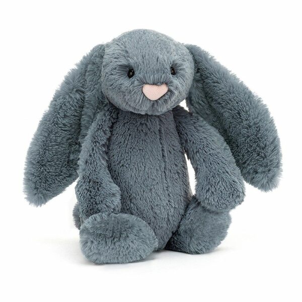 Peluche Lapin bleu-gris timide