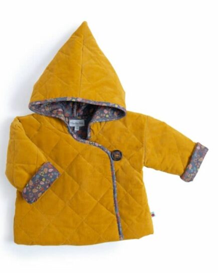 ELIETTE Manteau velours milleraies curry Pomme des bois