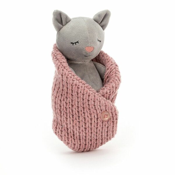 Peluche Chat dans sa couverture