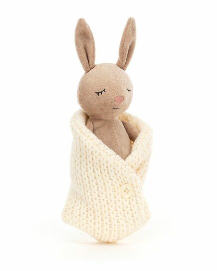 Peluche Lapin dans sa couverture