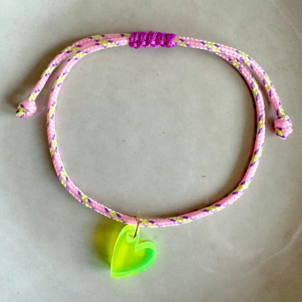 Bracelet Lume Charms - Cœur Jaune Néon