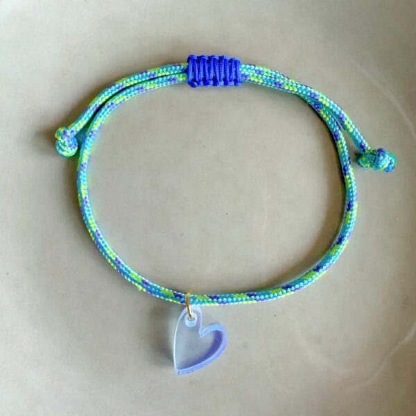 Bracelet Lume Charms - Cœur Néon Bleu