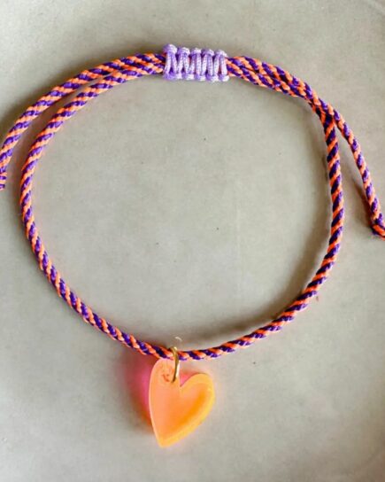 Bracelet Lume Charms - Cœur Néon Orange