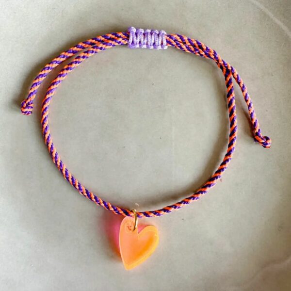 Bracelet Lume Charms - Cœur Néon Orange