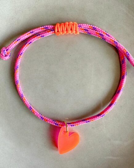 Bracelet Lume Charms - Cœur Néon Rose