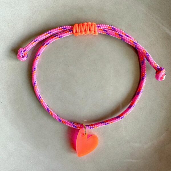 Bracelet Lume Charms - Cœur Néon Rose