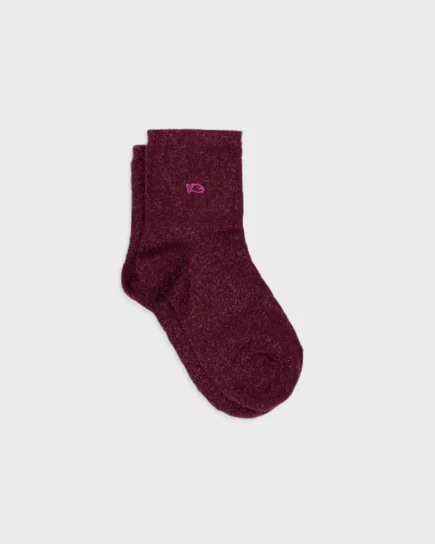 Chaussettes coeur - Marine et lilas