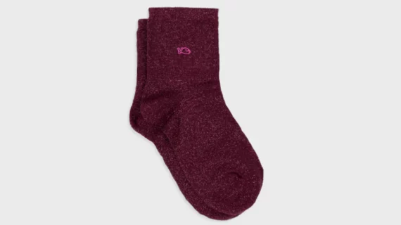 Chaussettes coeur - Marine et lilas