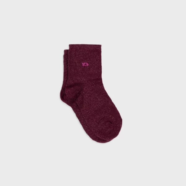 Chaussettes coeur - Marine et lilas