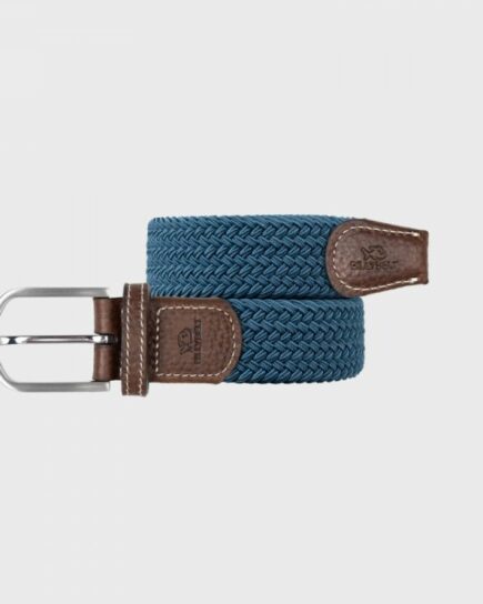 Ceinture Bleu Seram tressée élastique