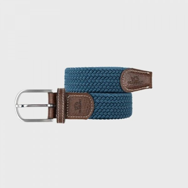 Ceinture Bleu Seram tressée élastique