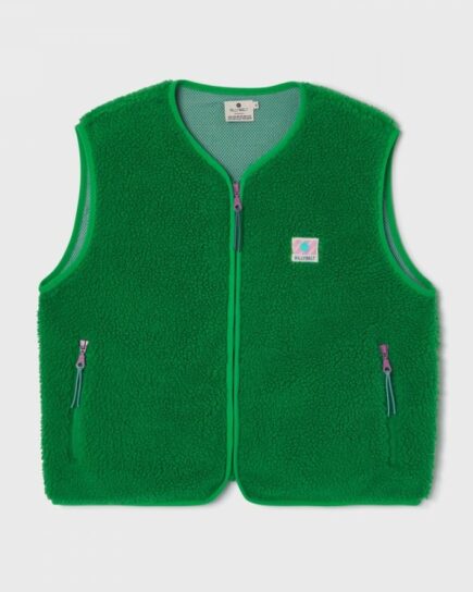 Veste sherpa femme zippée sans manches - Vert