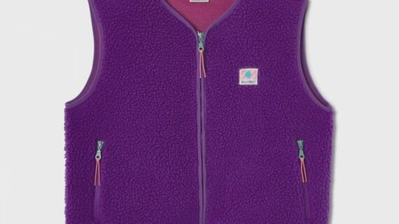 Veste sherpa femme zippée sans manches - Violet