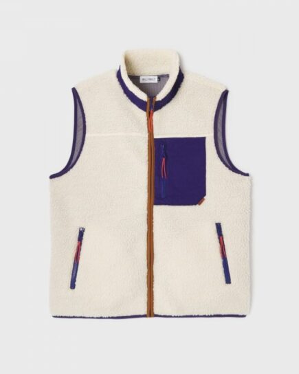 Veste sherpa mixte zippée sans manches - Ivoire