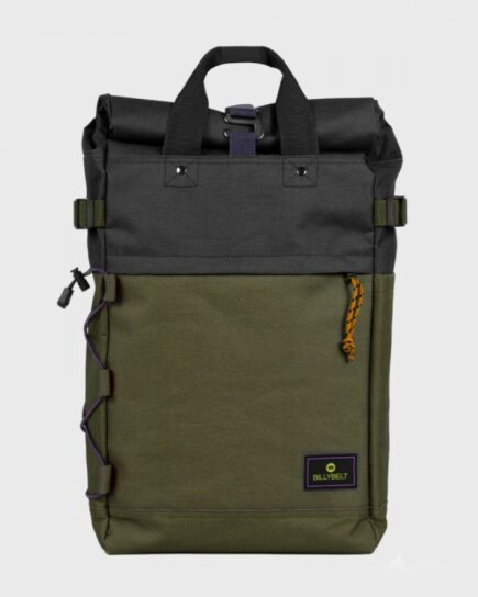 Sac à dos Kaki et noir - 100% polyester recyclé Roll-top