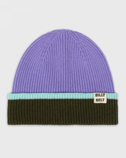 Bonnet en laine - Violet, kaki et vert menthe