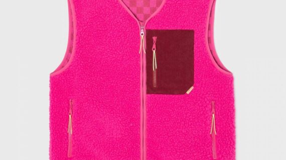 Veste sherpa femme zippée sans manches - Rose