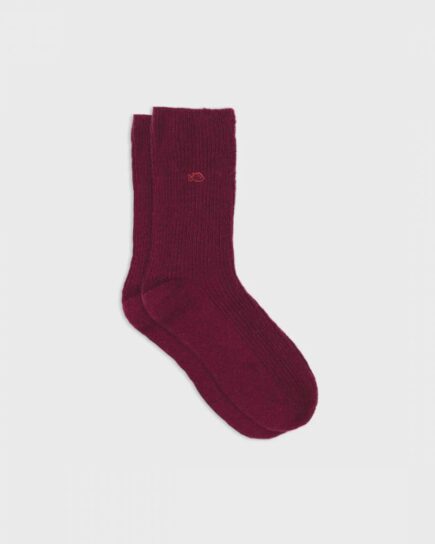 Chaussettes en laine avec angora - Bordeaux