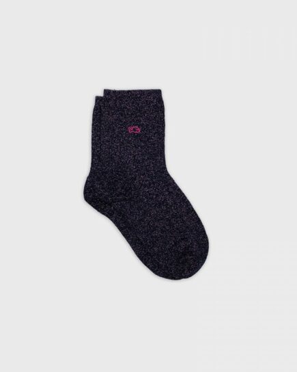 Chaussettes unies pailletées - Marine