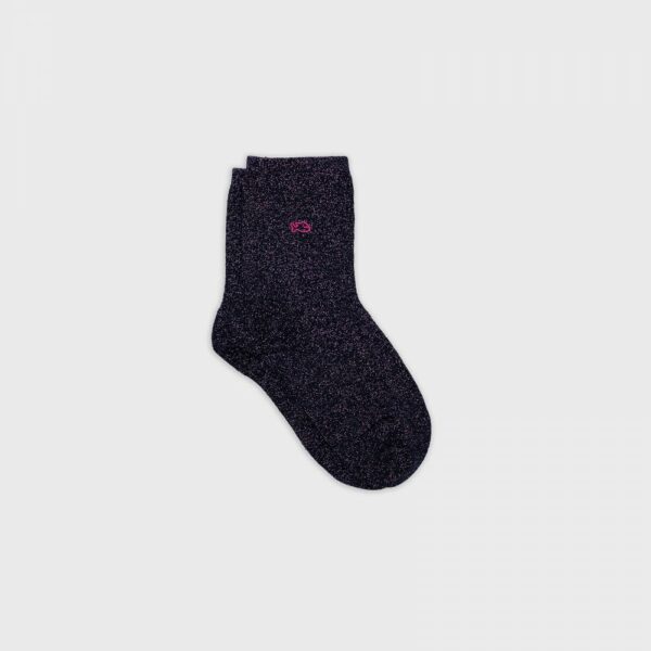 Chaussettes unies pailletées - Marine