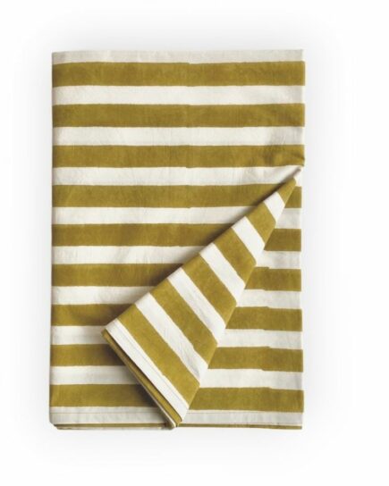 Nappe Bombay - Rayures Anis - 150 x 200 cm