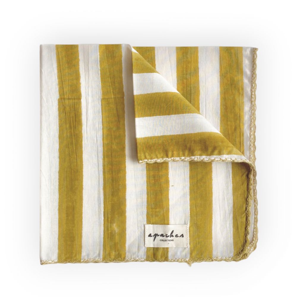 Serviette de Table Bombay - Rayures Anis