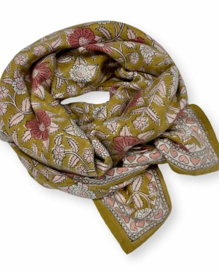 Big Foulard Latika "Coeur" - Curry