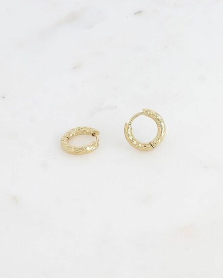 Mini créoles 13mm - léopard - doré