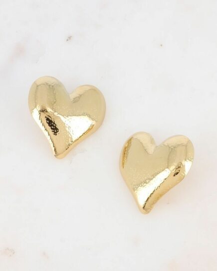 Boucles puces - grand coeur martelé