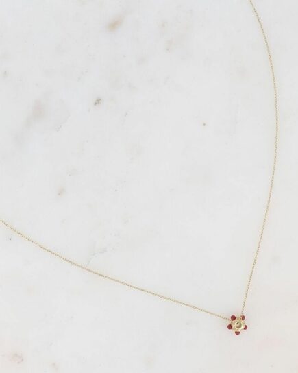 Collier - mini pendentif rondelle - Cornaline